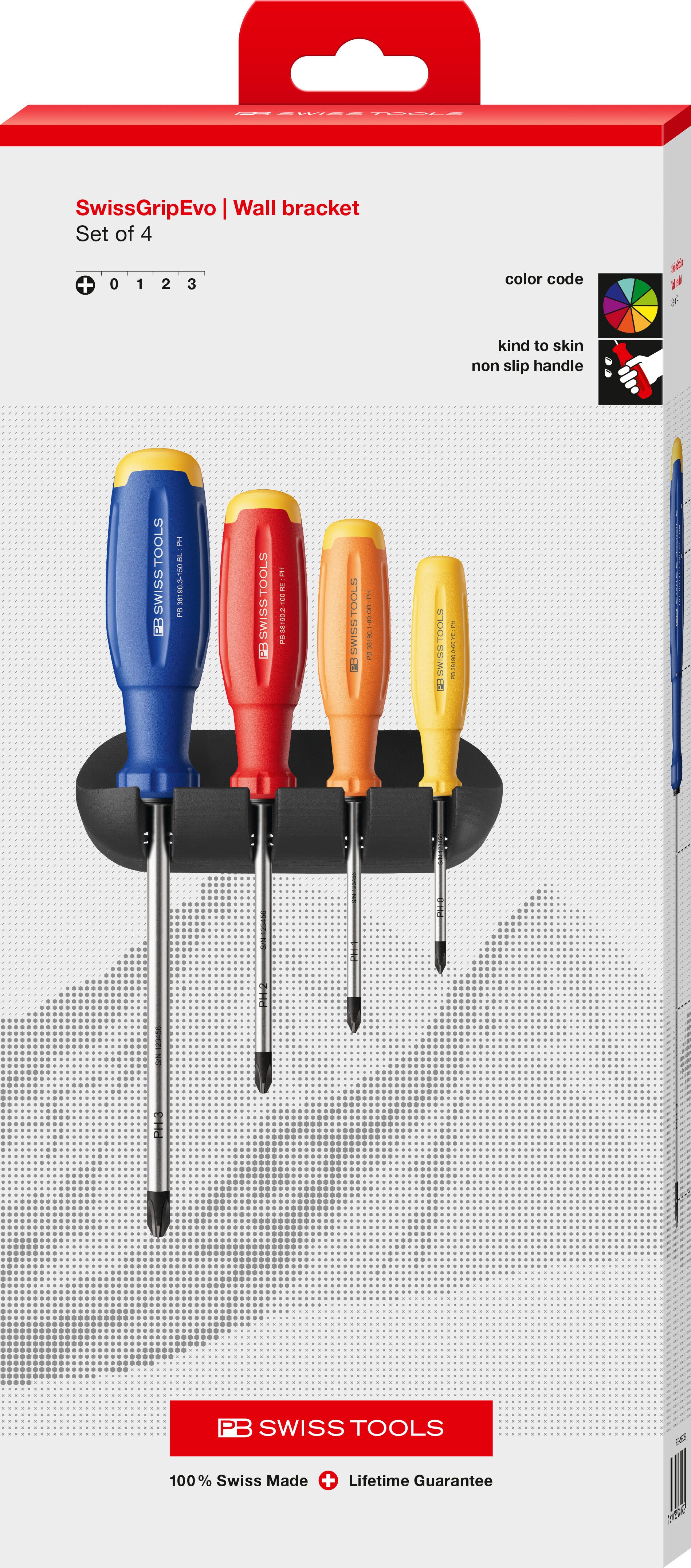 RBグリッパー 210 Phillips SwissGrip Evo Screwdriver Set RainBow - PB 38242.H RB CBB