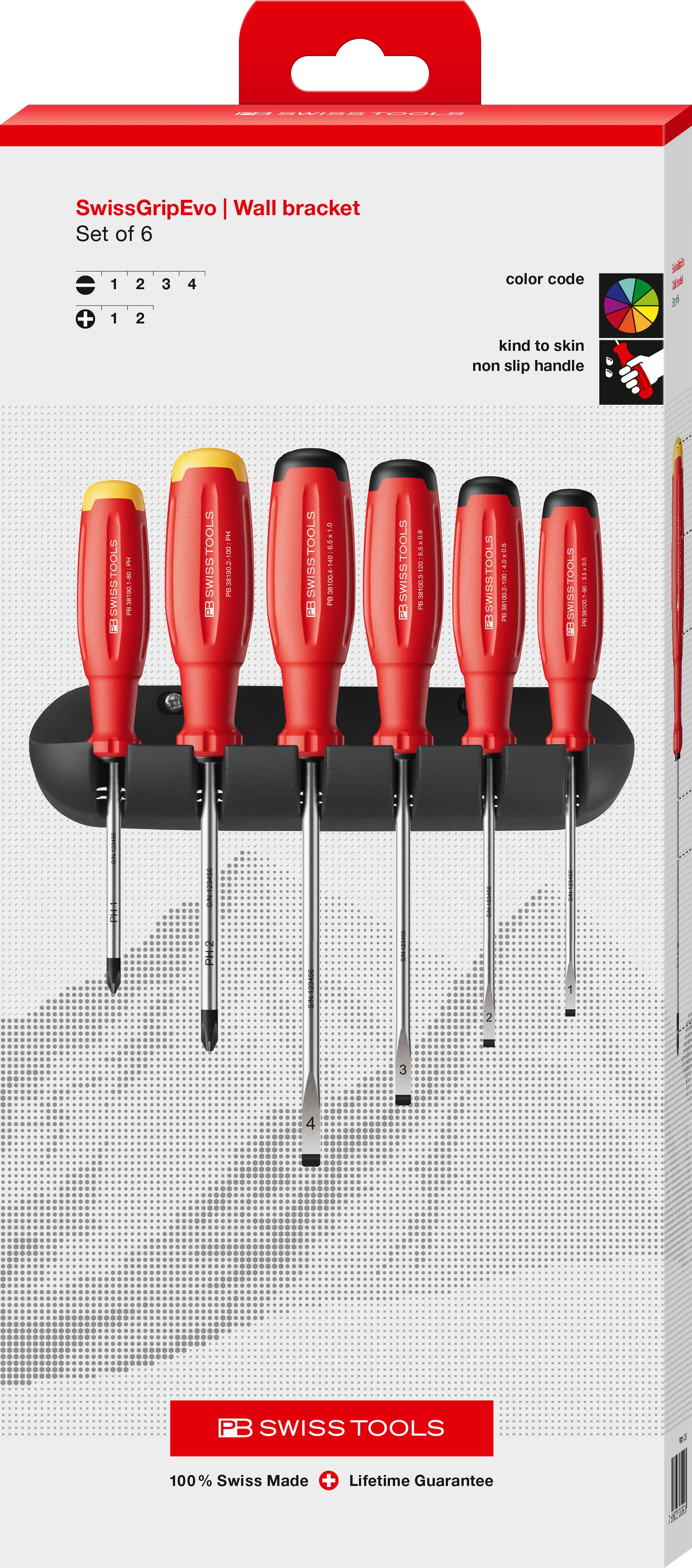 Phillips Slotted SwissGrip Evo Screwdriver Set - PB 38244.H CBB