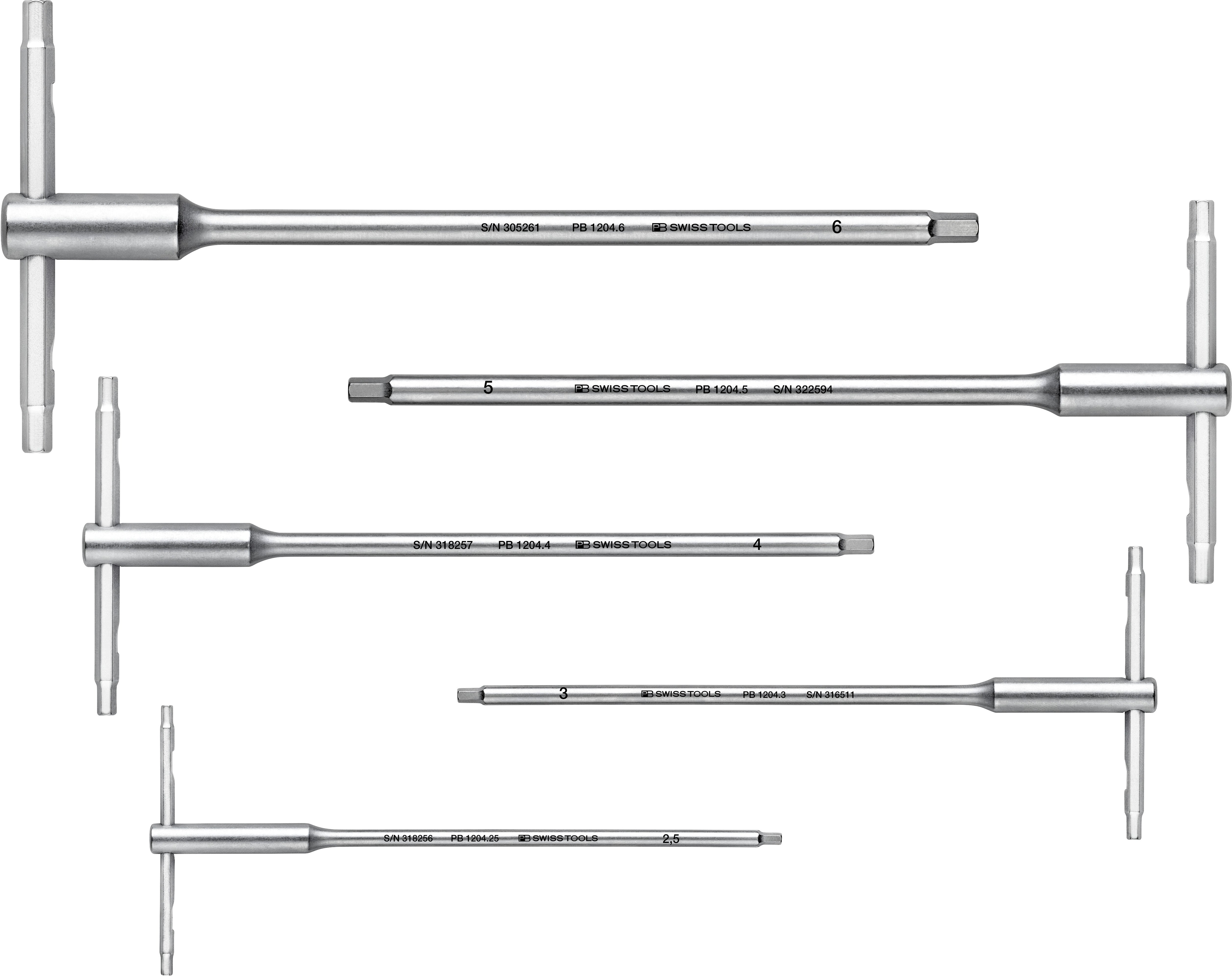 T-Handle Screwdriver Set 2.5-6 mm