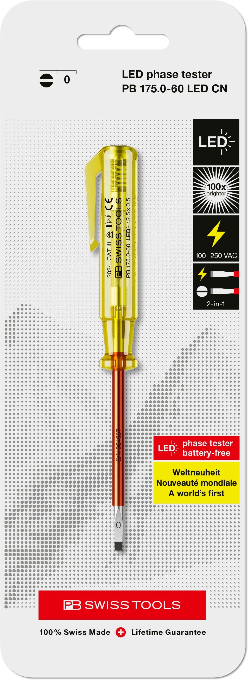 Slotted LED Phase Tester Screwdriver