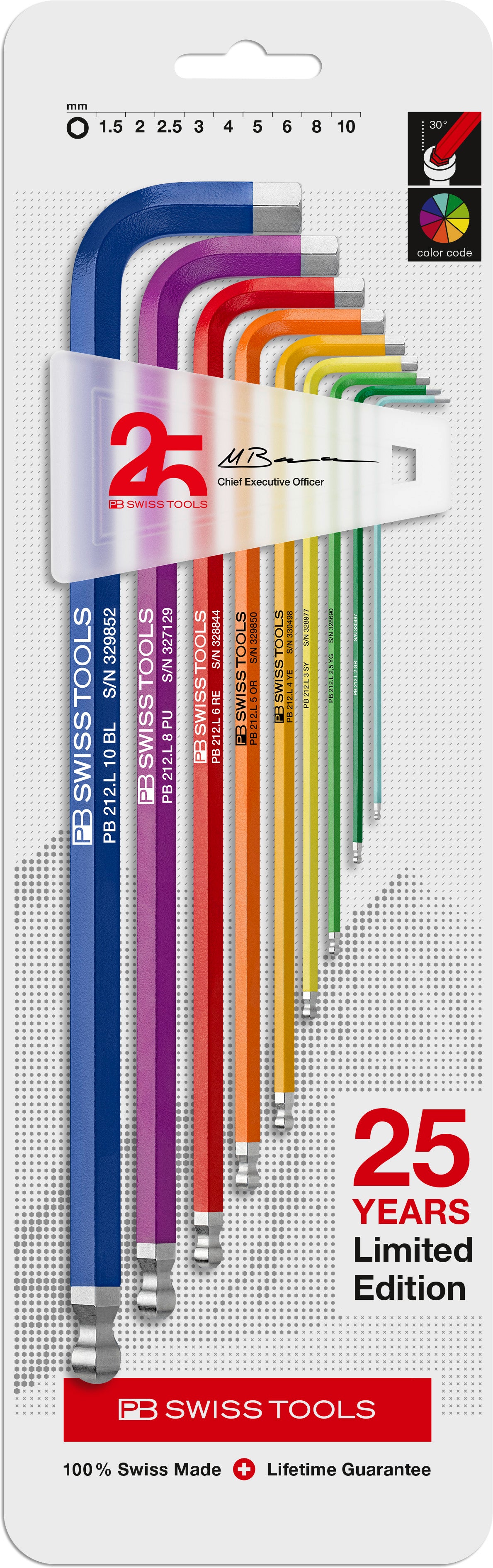 RainBow Hex Key Set PB 210 H RB by PB Swiss Tools USA